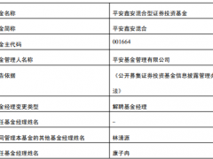 康子冉离任平安基金旗下2只混基 1只年内跌9%