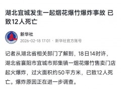 湖北襄阳一烟花店爆炸致12死 血色笼罩新春佳节(图)