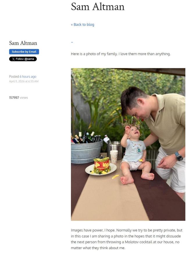 OpenAI CEO住所遭燃烧瓶袭击