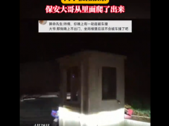 汽车撞散岗亭 保安大哥从里面爬出（图）